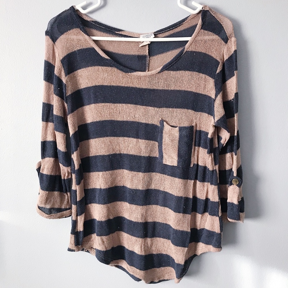 Charming Charlie Striped Button Top